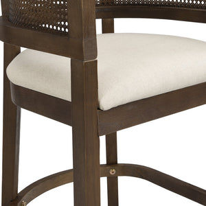 English Elm Christopher Knight Home® - Wood Upholstered Arm Counter Stools Set Of 2 - Beige & Walnut - Stylish Comfort For Your Kitchen N771P265580T