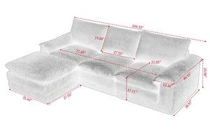 English Elm Modular Cloud Sectional with Ottoman Chenille Deep Seat Lounge Sofa for Living Room W3728S00015