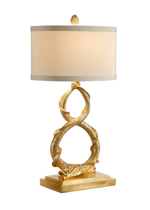 Wildwood Dahl Antique Gold Leaf Table Lamp — 32.5" Sculpted Composite Regent Style Accent For Living Rooms 26000