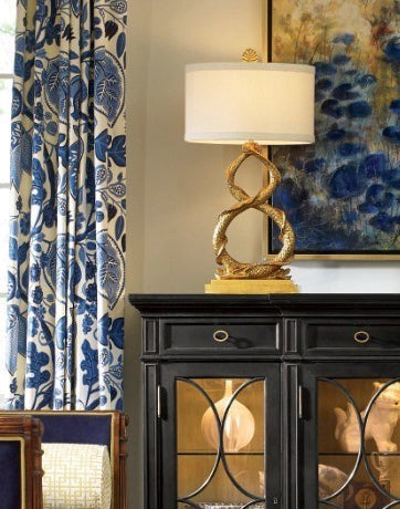 Wildwood Dahl Antique Gold Leaf Table Lamp — 32.5" Sculpted Composite Regent Style Accent For Living Rooms 26000