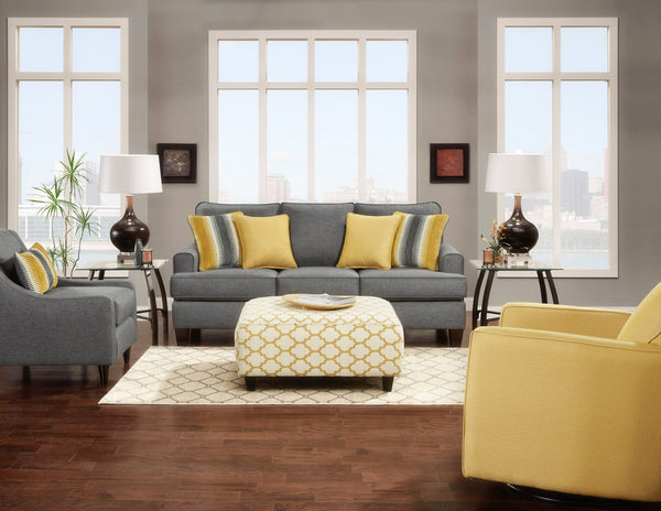 Fusion Maxwell Gray Steed Queen Sleep Sofa - Chic Gray Design With Reversible Cushions & Stylish Accents Gray W,100% Polyester 2604 Maxwell Gray Steed Queen Sleep Sofa