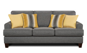 Fusion Maxwell Gray Steed Queen Sleep Sofa - Chic Gray Design With Reversible Cushions & Stylish Accents Gray W,100% Polyester 2604 Maxwell Gray Steed Queen Sleep Sofa