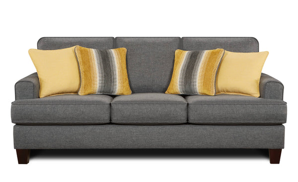 Fusion Maxwell Gray Steed Queen Sleep Sofa - Chic Gray Design With Reversible Cushions & Stylish Accents Gray W,100% Polyester 2604 Maxwell Gray Steed Queen Sleep Sofa