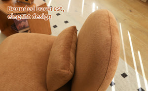 English Elm Cute Barrel Velvet Accent Chair Armless Solid Wood Legs Cozy Reading Nook Seat Caramel W2105P412977