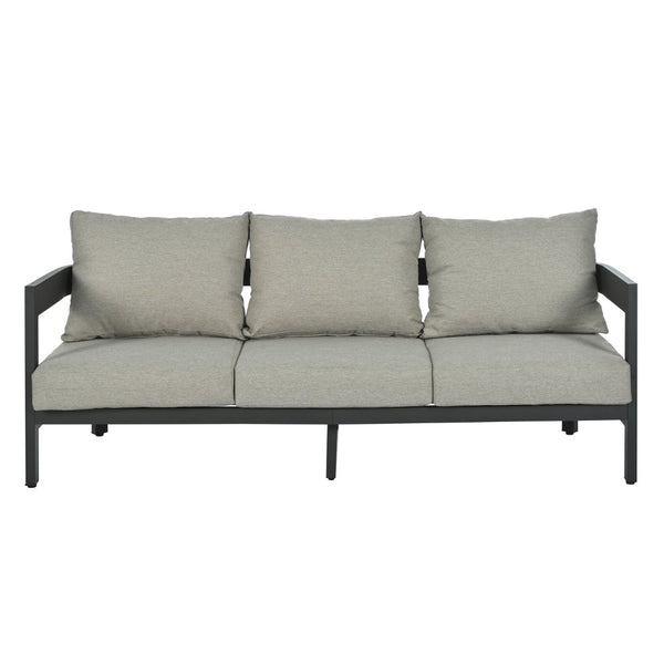English Elm U_style Iron Frame Outdoor Seating Set with Plush Cushions and Faux Wood Accent Table N711P255070A