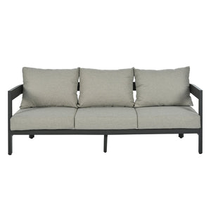 English Elm U_style Iron Frame Outdoor Seating Set with Plush Cushions and Faux Wood Accent Table N711P255067A