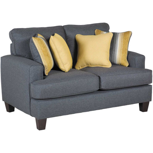 Fusion Maxwell Gray Steed Loveseat In Pebble Gray - Stylish Transitional Design With Reversible Cushions & Pillows Grey W,100% Polyester. 2601 Maxwell Gray Steed Loveseat