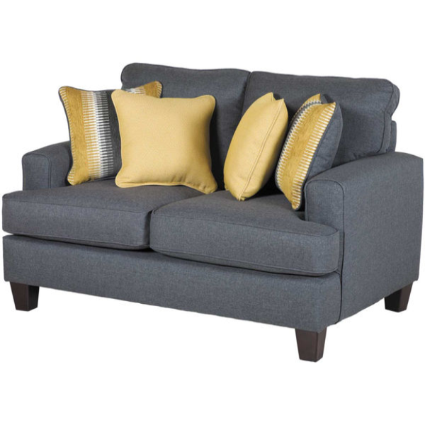 Fusion Maxwell Gray Steed Loveseat In Pebble Gray - Stylish Transitional Design With Reversible Cushions & Pillows Grey W,100% Polyester. 2601 Maxwell Gray Steed Loveseat