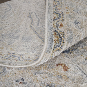 Feizy Rugs Pasha Global Charm Rug – Vibrant Machine-made Polyester, Pet-friendly, Low Pile For Any Space Ivory,Blue,Tan Polyester Pas39m6fivymlth04