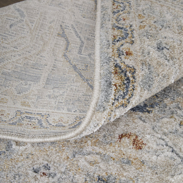 Feizy Rugs Pasha Global Charm Rug – Vibrant Machine-made Polyester, Pet-friendly, Low Pile For Any Space Ivory,Blue,Tan Polyester Pas39m6fivymlth04