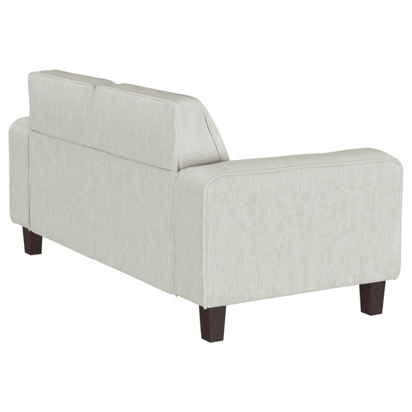 English Elm Xana Corduroy Tufted Loveseat with Tapered Wood Legs for Modern Living Rooms B062S01480