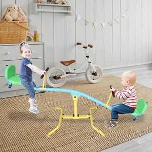 English Elm Children's 360 Rotating Seesaw Steel Frame Dual Seat Backrest Ride on Indoor Outdoor Play W1408P331589