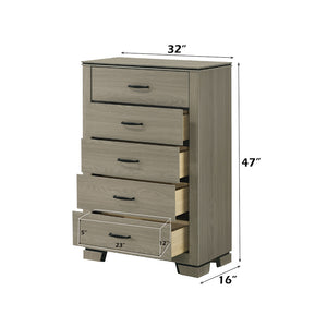English Elm Modern Weathered Finish Six-Drawer Dresser 58"W x16"D x33"H Poplar Construction Smooth Glides Gray 34 L x 18 W x 48 H B2741P405642
