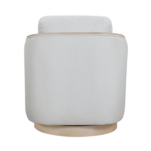 English Elm Gray Swivel Lounge Chair with Light Oak Wood Trim, Reversible Cushion, Pocket Coil Comfort, 360° Motion, Fully Assembled B011P329265