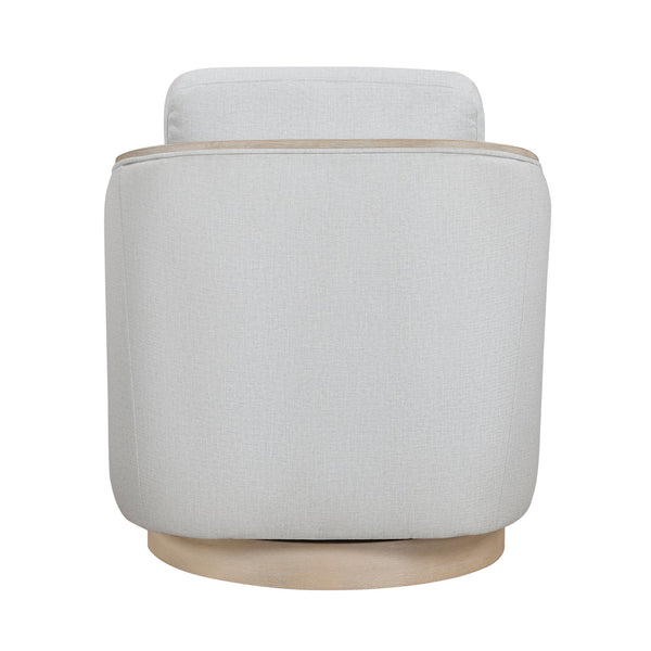 English Elm Gray Swivel Lounge Chair with Light Oak Wood Trim, Reversible Cushion, Pocket Coil Comfort, 360° Motion, Fully Assembled B011P329265