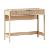 Holmes Modern Lift Top Standing Desk with Reeded Drawer Coastal Oak WEHOL42OS2CO0 Walker Edison