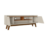 Manhattan Comfort Marcus Mid-Century Modern TV Stand Off White and Nature 260BMC10