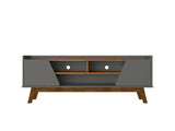 Manhattan Comfort Marcus Mid-Century Modern TV Stand Greige and Nature 260BMC50