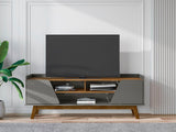 Manhattan Comfort Marcus Mid-Century Modern TV Stand Greige and Nature 260BMC50