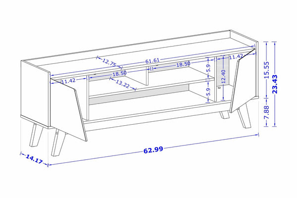 Manhattan Comfort Marcus Mid-Century Modern TV Stand Greige and Nature 260BMC50