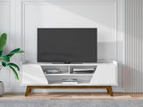 Manhattan Comfort Marcus Mid-Century Modern TV Stand White 260BMC6