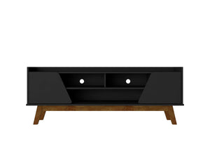 Manhattan Comfort Marcus Mid-Century Modern TV Stand  Matte Black 260BMC8