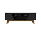 Manhattan Comfort Marcus Mid-Century Modern TV Stand  Matte Black 260BMC8