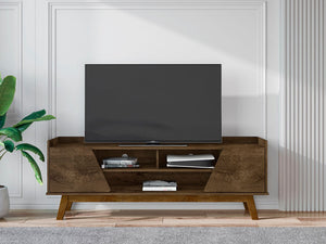 Manhattan Comfort Marcus Mid-Century Modern TV Stand  Rustic Brown  260BMC9