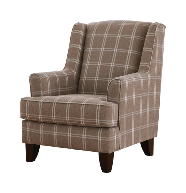 Fusion Crossroads Walden Mink Accent Chair – Stylish Brown Design With Plush Cushion & Unique Plaid Pattern Brown W ,83% Polyester 10% Acrylic 7% Linen 260 Walden Mink Accent Chair
