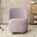 Christopher Knight Home® - Noble House - - Ultra-Soft Modern Low-Back Armless Accent Chair With Skin-Friendly Upholstery And Exquisite Round Pine Wood Feet, For Small Living Spaces, Living Room, Bedroom, Balcony, Office, Reading Nook, Purple