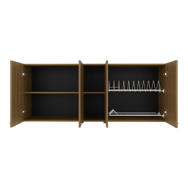 English Elm Wall Cabinet sleek 47.2" W x 23.6" H engineered wood wall-mounted storage with four doors, shelves, organizer and eco-safe compliance Natural Wood 62.2 L x 18.5 W x 4.72 H B097P296842