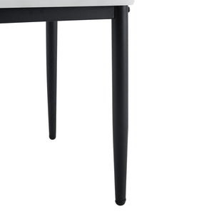 English Elm Table Set Oval Tempered Glass 71 Inch Top with Eight Faux Suede Chairs Modern Dining Black,Transparent,White W1151S04758