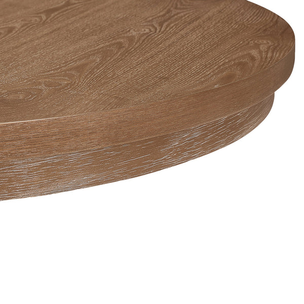 English Elm Christopher Knight Home® - Oval Extension Dining Table – Elegant Rubberwood Design With Natural Finish & Pedestal Base For Style N771P355872G_N771P355873G