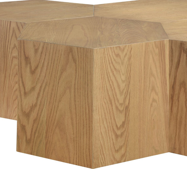 Meridian Furniture Eternal Solid Oak Modular Coffee Table Low Profile Centerpiece for Contemporary Living Rooms Natural 261-CT-6PC