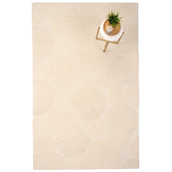 Capel Rugs Zen Garden Collection: Tranquil Hand-tufted Wool Carpets For Calming Home Interiors And Serenity Sand, White 100% Wool 2610rs09001200660