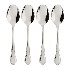 Lenox Chateau Baroque Dinner Spoons Set of 4 Polished Stainless Steel Fiddleback Design 2610004C