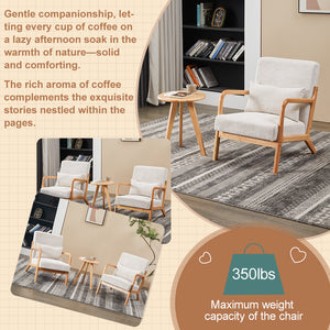 English Elm Mid-Century Modern Accent Chair & Coffee Table Set - Vintage Luxury For Stylish Living Spaces W2989P362773