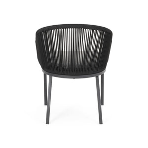 English Elm Christopher Knight Home® - CANDLEWOOD Woven Rope Club Chair Set of 2 - Modern Black Metal Frame, Water-Resistant Cushions, Handcrafted 65762.00BLK