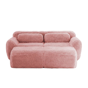 English Elm 80''soft Plush Modular Sectional Sofa with Chaise Deep Seat High Density Foam Living Room Pink W714S01557