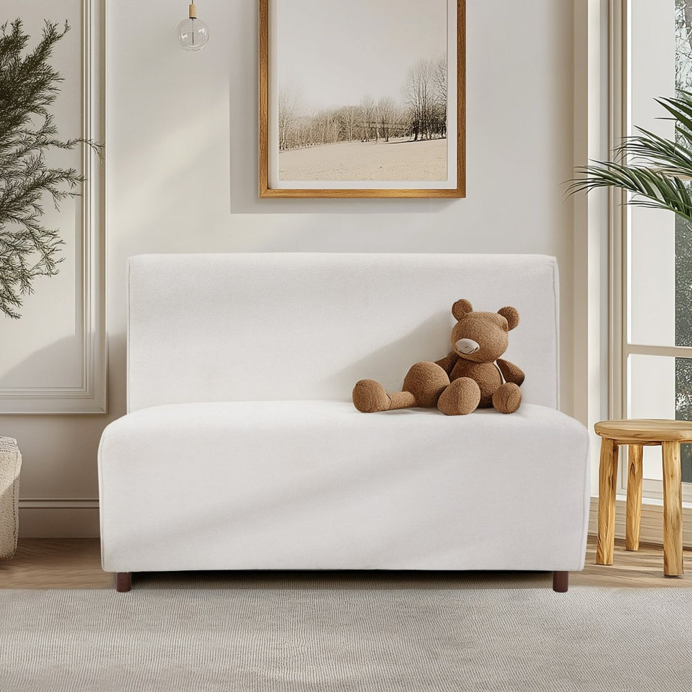English Elm 49" Boucle Upholstered Compact Loveseat with Curved Back for Scandinavian Living Rooms W1687P372429