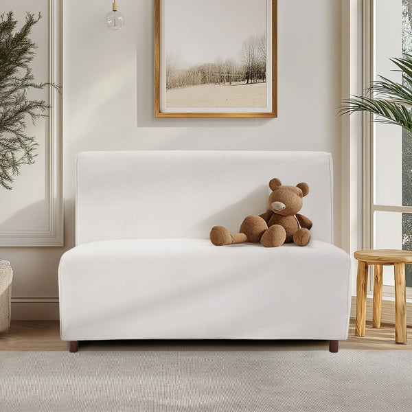 English Elm 49" Boucle Upholstered Compact Loveseat with Curved Back for Scandinavian Living Rooms W1687P372429