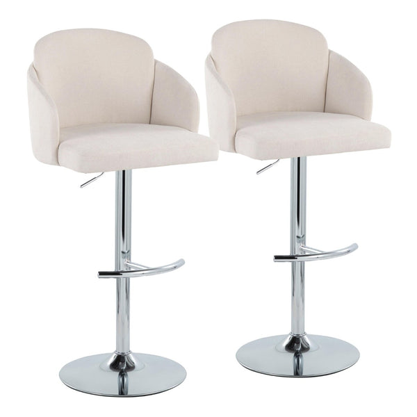 English Elm Fixed-height Swivel Counter Stools with Faux Leather Seats and Chrome Footrest Set of 2 Grey B202S02175