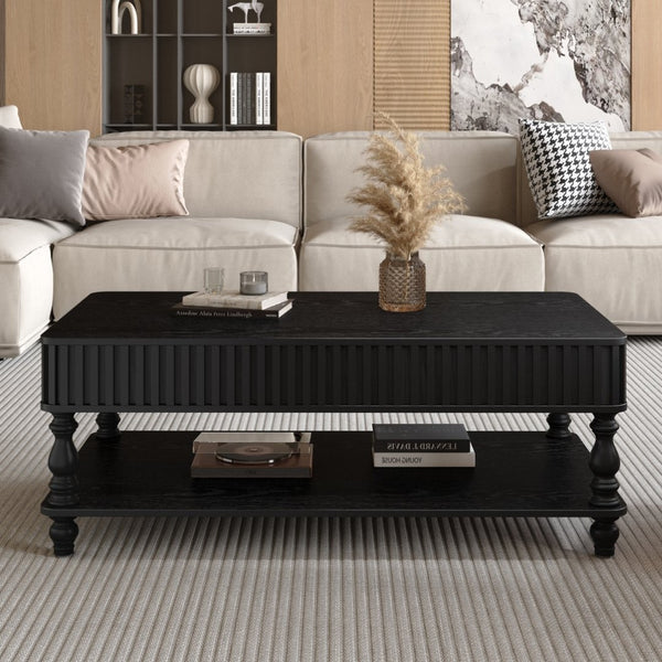 English Elm Mirrored Console Table Silver Glam Entryway Piece with Geometric U Base and Etched Detail Black W1445P370479