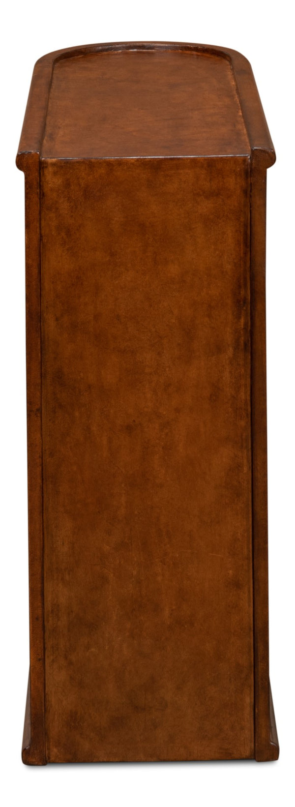 Sarreid Barnes Leather Book Side Table - Elegant Wood Design With 1 Drawer, Dark Brown Leather & Brass Accents Brown  26181