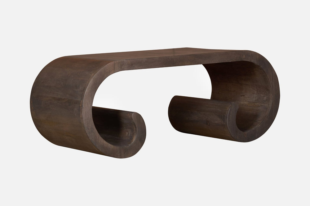 English Elm Vintage Gray Wash Solid Mango Wood Coffee Table Handcrafted for Rustic Living Rooms B024P430772