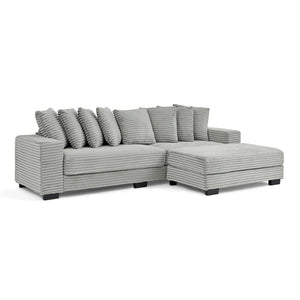 English Elm Corduroy Tufted Sleeper Sectional with Reversible Chaise for Modern Living Rooms W487S00367