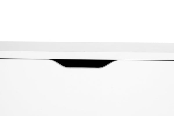 English Elm White Five Drawer Rolling Storage Cabinet with Sleek Cutout Handles for Any Room B372P407630