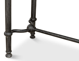 Sarreid Layton Lodge Console Table - Solid Walnut & Antique Iron Finish For Rustic Elegance In Any Space Grey  26190