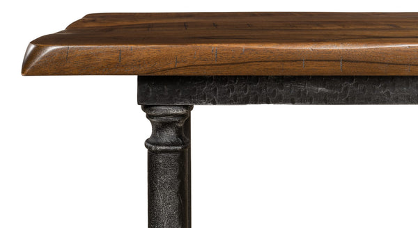 Sarreid Layton Lodge Console Table - Solid Walnut & Antique Iron Finish For Rustic Elegance In Any Space Grey  26190