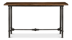 Sarreid Layton Lodge Console Table - Solid Walnut & Antique Iron Finish For Rustic Elegance In Any Space Grey  26190